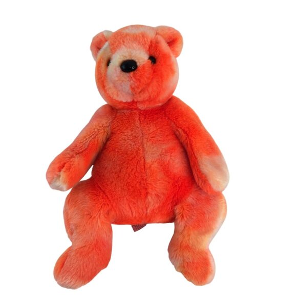Ty Beanie Buddies Tangerine Orange Teddy Bear Plush 14" Stuffed Animal 2001 Vtg - Picture 6 of 8